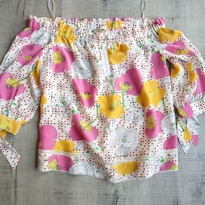 Trina Turk off the shoulder blouse top shirt L